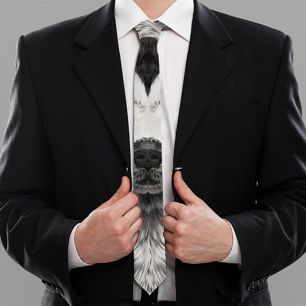 Hand Drawn Alaskan Malamute Print Necktie