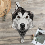 Hand Drawn Alaskan Malamute Print One Shoulder Bodysuit