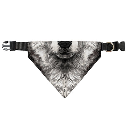 Hand Drawn Alaskan Malamute Print Over The Collar Dog Bandana