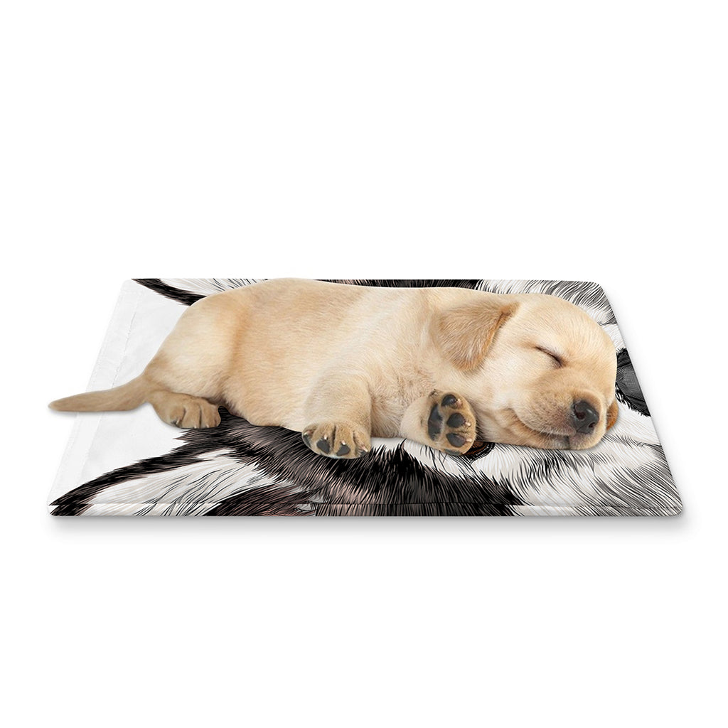 Hand Drawn Alaskan Malamute Print Pet Cooling Mat Cover