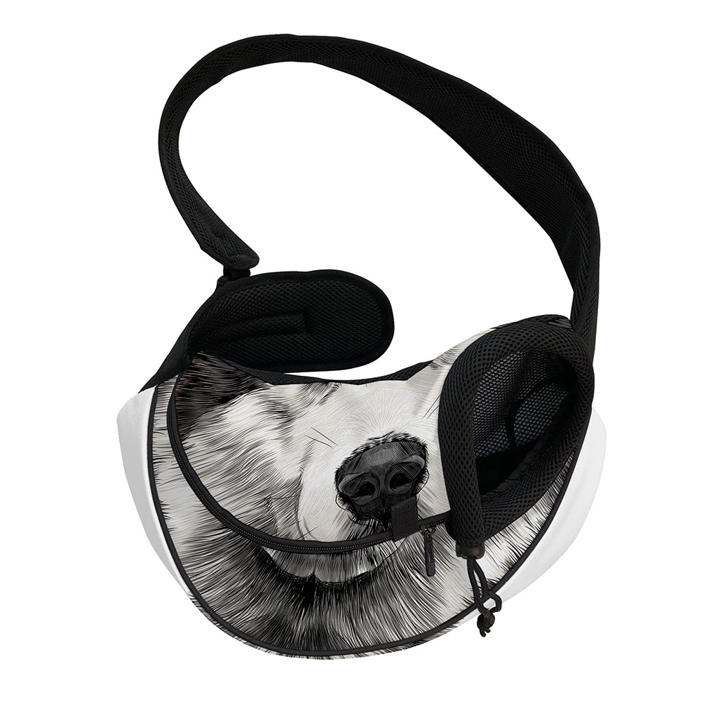 Hand Drawn Alaskan Malamute Print Pet Sling Carrier