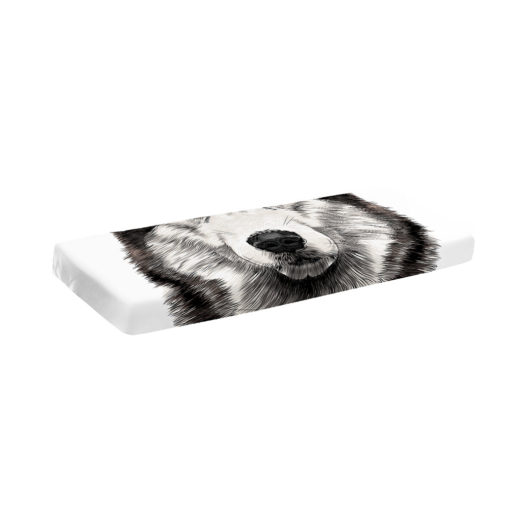 Hand Drawn Alaskan Malamute Print Piano Keyboard Cover