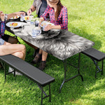 Hand Drawn Alaskan Malamute Print Picnic Table Cover