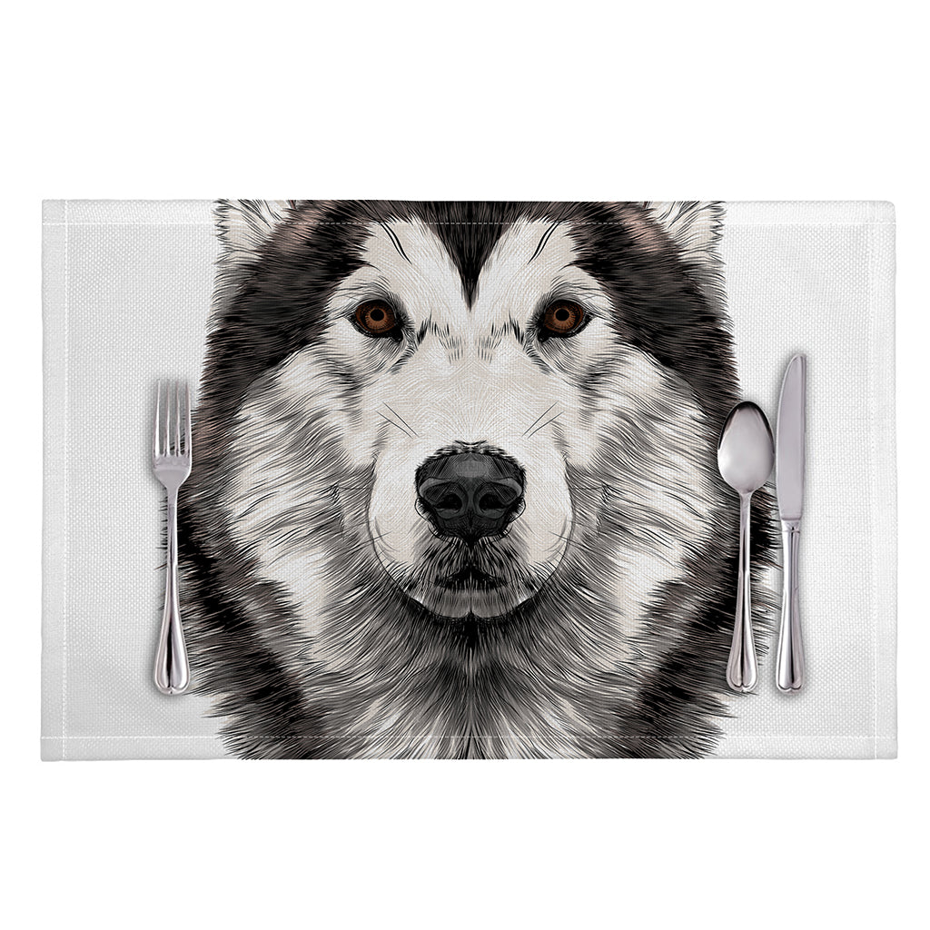 Hand Drawn Alaskan Malamute Print Placemat