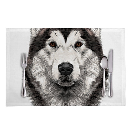Hand Drawn Alaskan Malamute Print Placemat