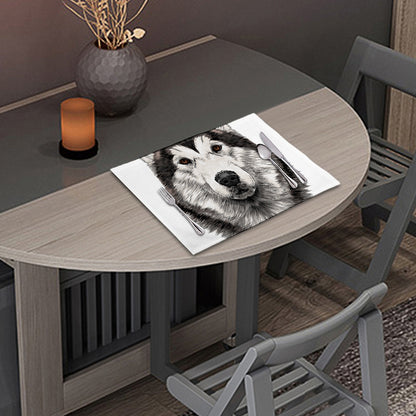Hand Drawn Alaskan Malamute Print Placemat