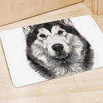 Hand Drawn Alaskan Malamute Print Polyester Doormat
