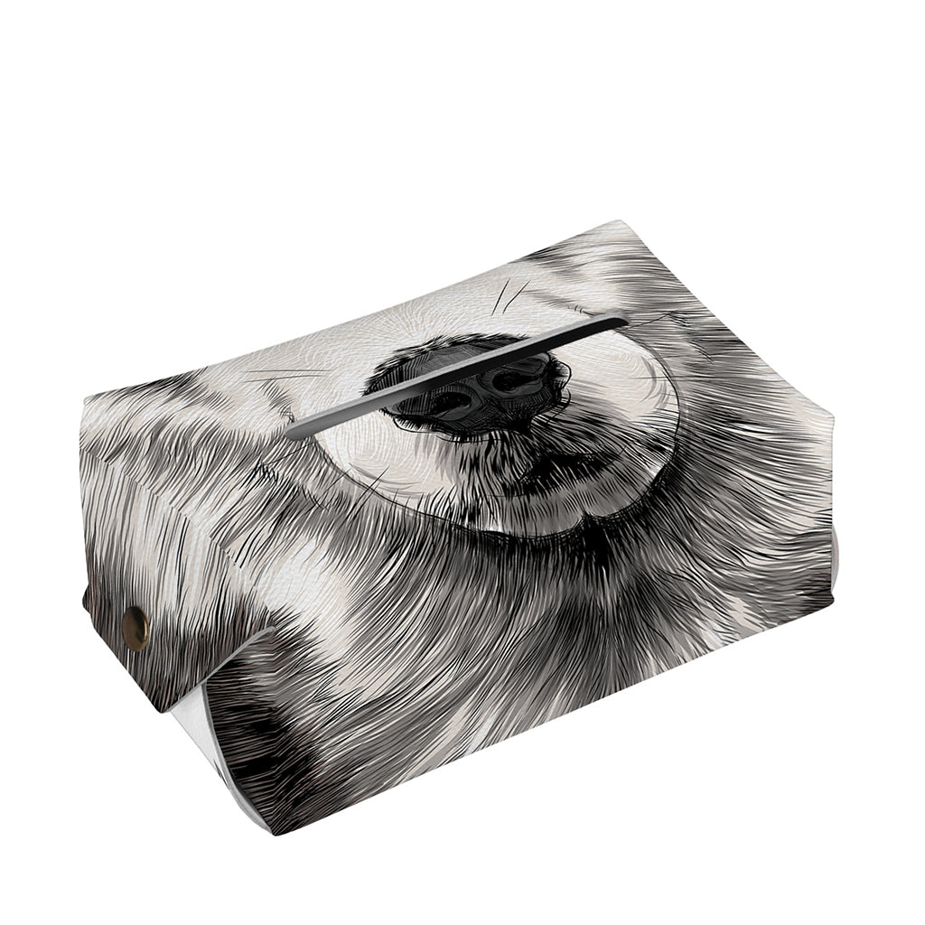 Hand Drawn Alaskan Malamute Print Rectangle Tissue Box Cover