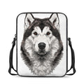 Hand Drawn Alaskan Malamute Print Rectangular Crossbody Bag