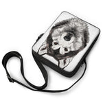 Hand Drawn Alaskan Malamute Print Rectangular Crossbody Bag