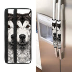 Hand Drawn Alaskan Malamute Print Refrigerator Handle Covers