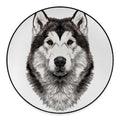 Hand Drawn Alaskan Malamute Print Round Floor Mat