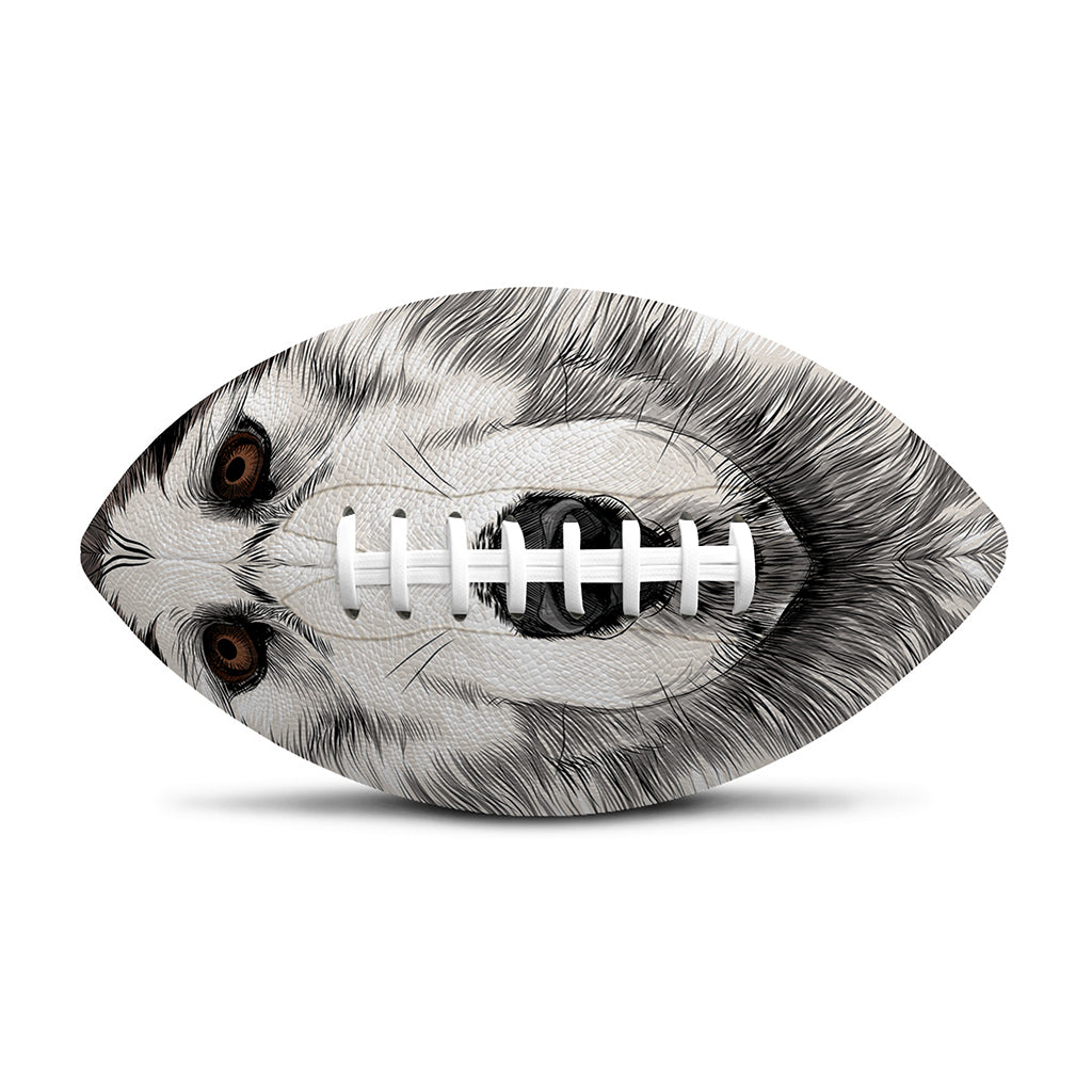 Hand Drawn Alaskan Malamute Print Rugby Ball