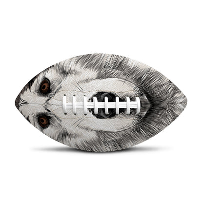Hand Drawn Alaskan Malamute Print Rugby Ball