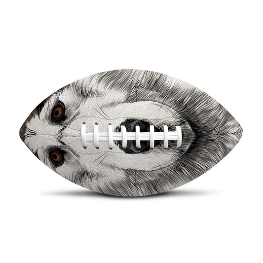 Hand Drawn Alaskan Malamute Print Rugby Ball