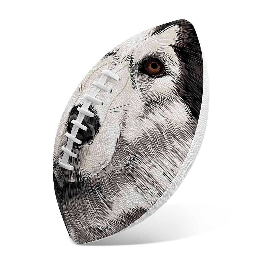 Hand Drawn Alaskan Malamute Print Rugby Ball