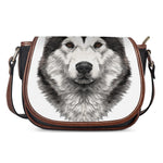 Hand Drawn Alaskan Malamute Print Saddle Bag