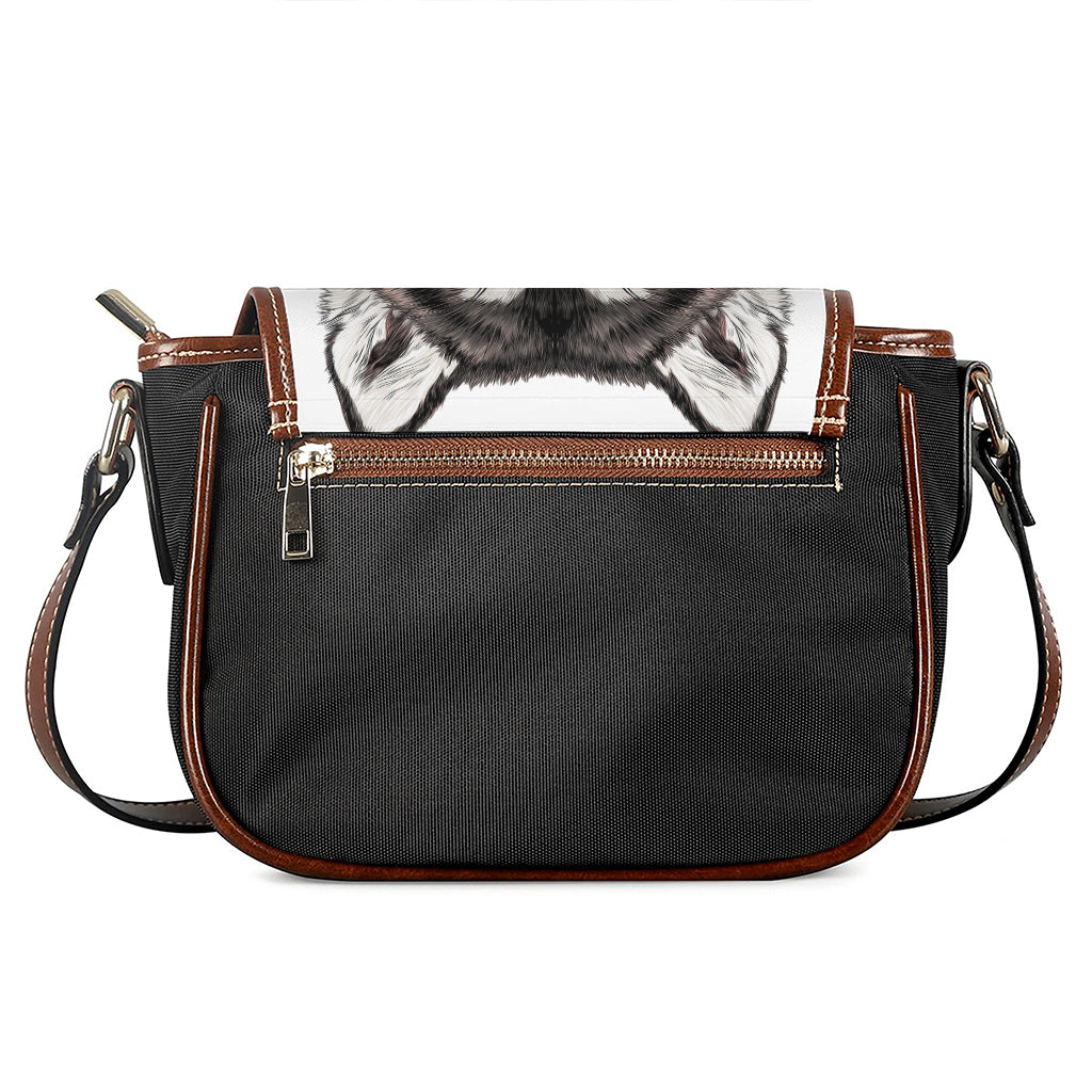 Hand Drawn Alaskan Malamute Print Saddle Bag