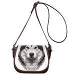 Hand Drawn Alaskan Malamute Print Saddle Bag