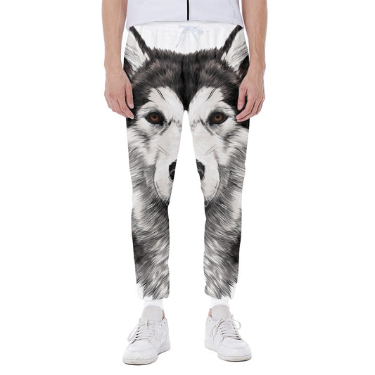 Hand Drawn Alaskan Malamute Print Scuba Joggers