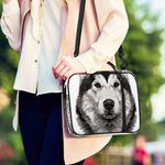 Hand Drawn Alaskan Malamute Print Shoulder Strap Bible Bag