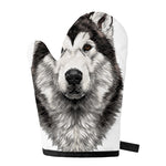 Hand Drawn Alaskan Malamute Print Single Oven Mitt