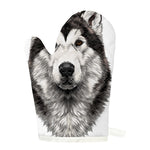 Hand Drawn Alaskan Malamute Print Single Oven Mitt
