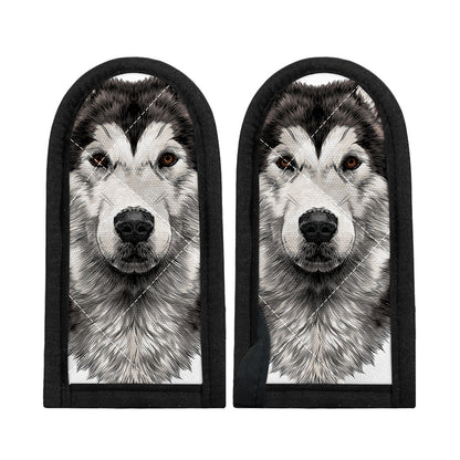 Hand Drawn Alaskan Malamute Print Skillet Handle Cover