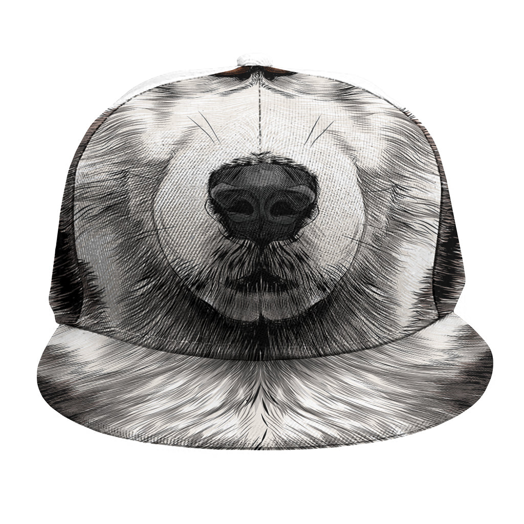 Hand Drawn Alaskan Malamute Print Snapback Cap