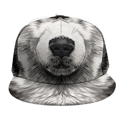 Hand Drawn Alaskan Malamute Print Snapback Cap