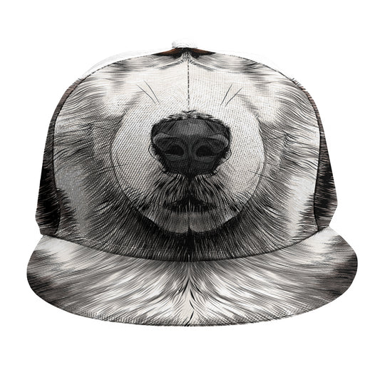 Hand Drawn Alaskan Malamute Print Snapback Cap