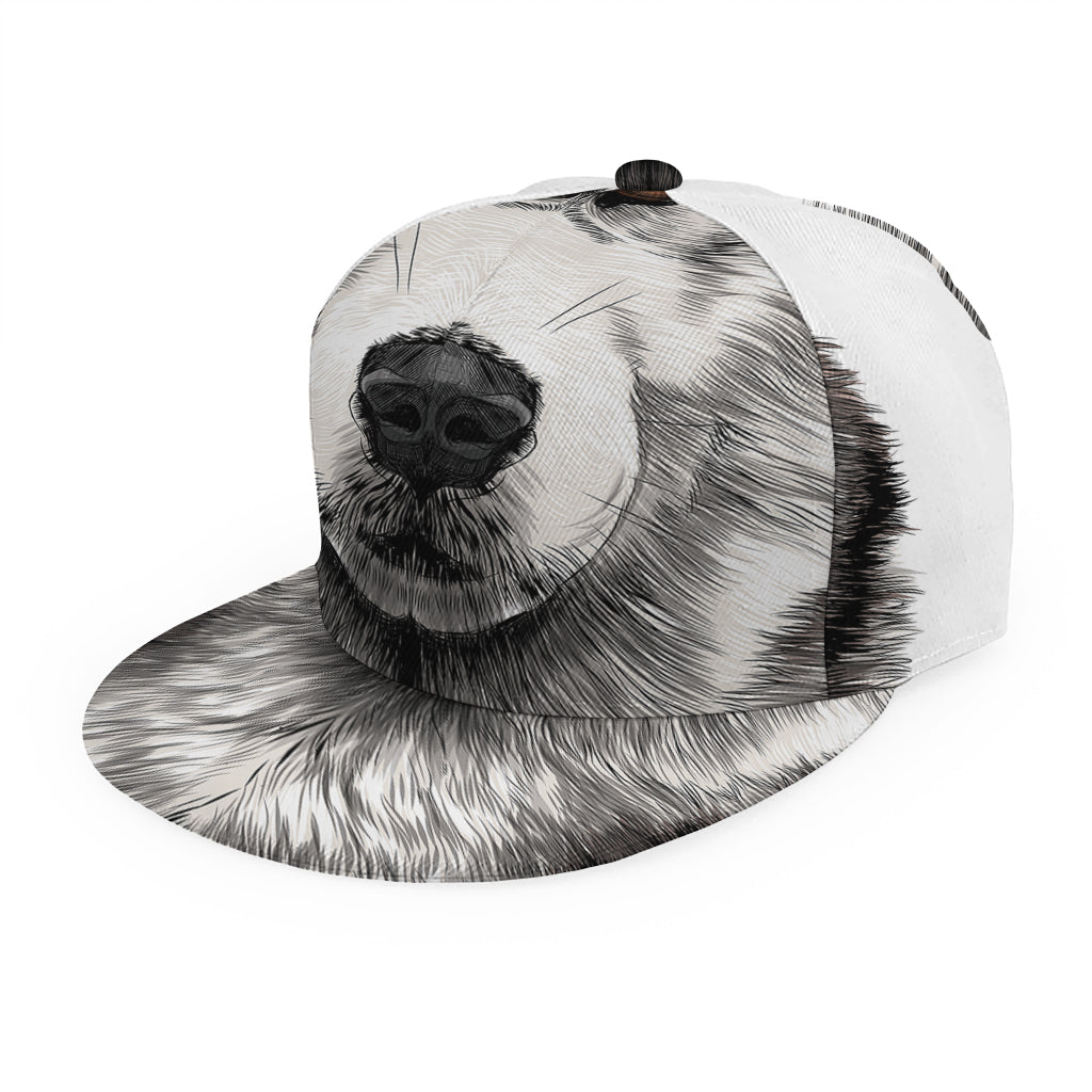 Hand Drawn Alaskan Malamute Print Snapback Cap