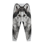 Hand Drawn Alaskan Malamute Print Sweatpants