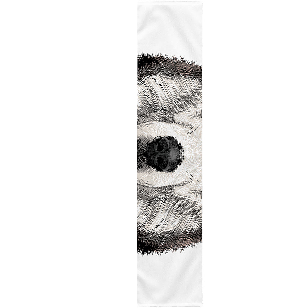 Hand Drawn Alaskan Malamute Print Table Runner