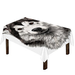 Hand Drawn Alaskan Malamute Print Tablecloth