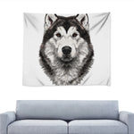 Hand Drawn Alaskan Malamute Print Tapestry