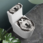 Hand Drawn Alaskan Malamute Print Toilet Lid And Tank Cover Set