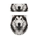 Hand Drawn Alaskan Malamute Print Toilet Lid And Tank Cover Set
