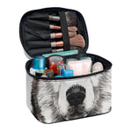 Hand Drawn Alaskan Malamute Print Travel Makeup Bag