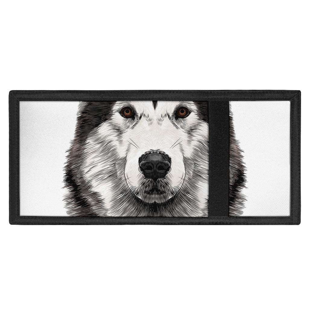 Hand Drawn Alaskan Malamute Print Trifold Wallet