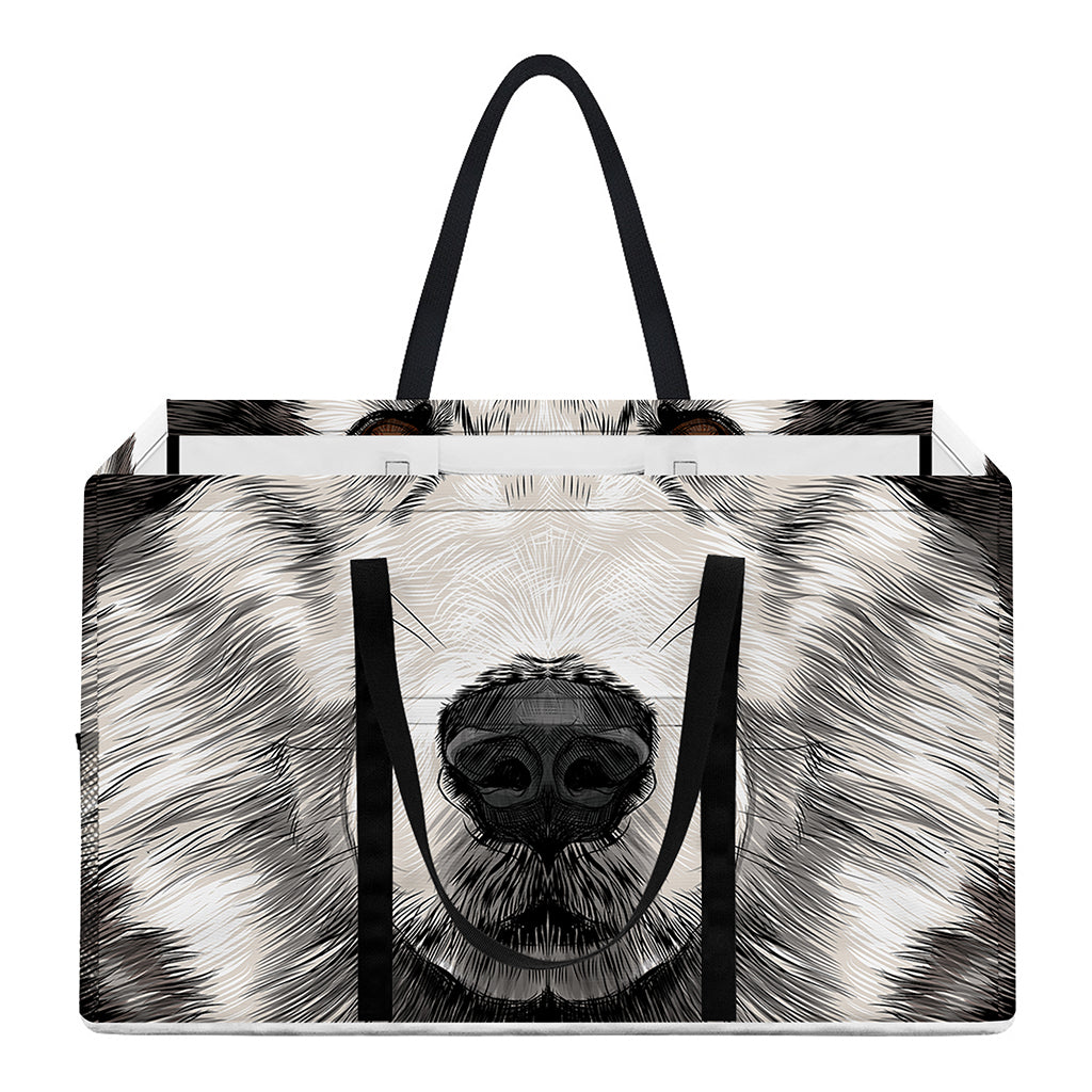 Hand Drawn Alaskan Malamute Print Utility Tote Bag