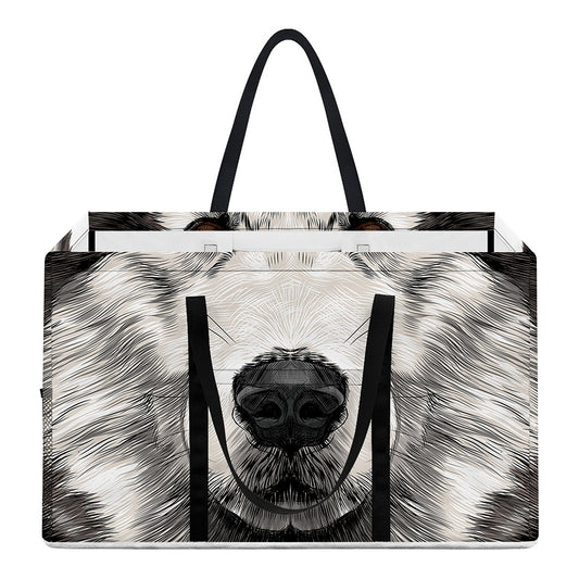 Hand Drawn Alaskan Malamute Print Utility Tote Bag