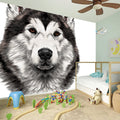 Hand Drawn Alaskan Malamute Print Wall Sticker
