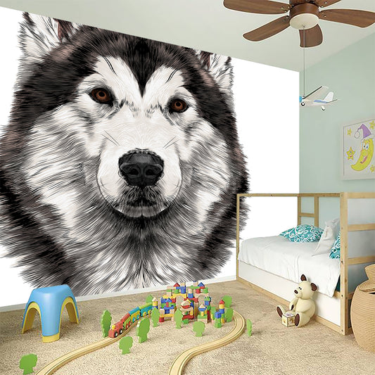 Hand Drawn Alaskan Malamute Print Wall Sticker