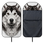 Hand Drawn Alaskan Malamute Print Waterproof Car Seat Cover