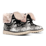 Hand Drawn Alaskan Malamute Print Winter Boots