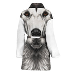 Hand Drawn Alaskan Malamute Print Women's Bathrobe