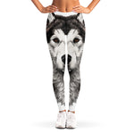 Hand Drawn Alaskan Malamute Print Women's Leggings