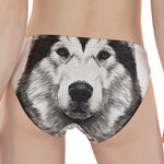 Hand Drawn Alaskan Malamute Print Women's Panties