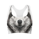 Hand Drawn Alaskan Malamute Print Women's Sports Bra